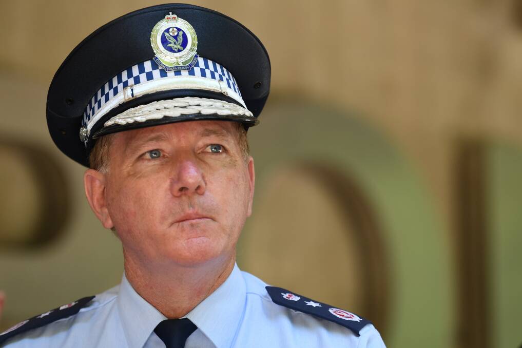 Police Commissioner Mick Fuller has welcomed the announcement more than 1500 extra police will be commissioned for the NSW police force over the next four years. Picture: Dean Lewins/AAP