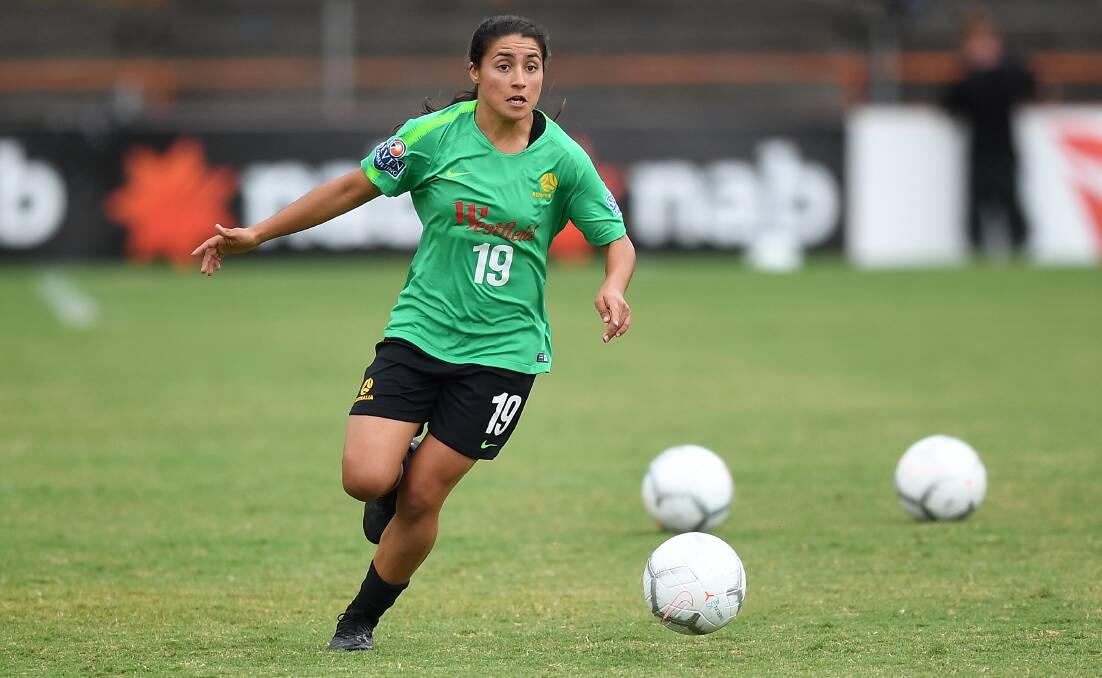 Disappointed to miss out: St George junior Teresa Polias training with the Matildas back in March. Picture: AAP