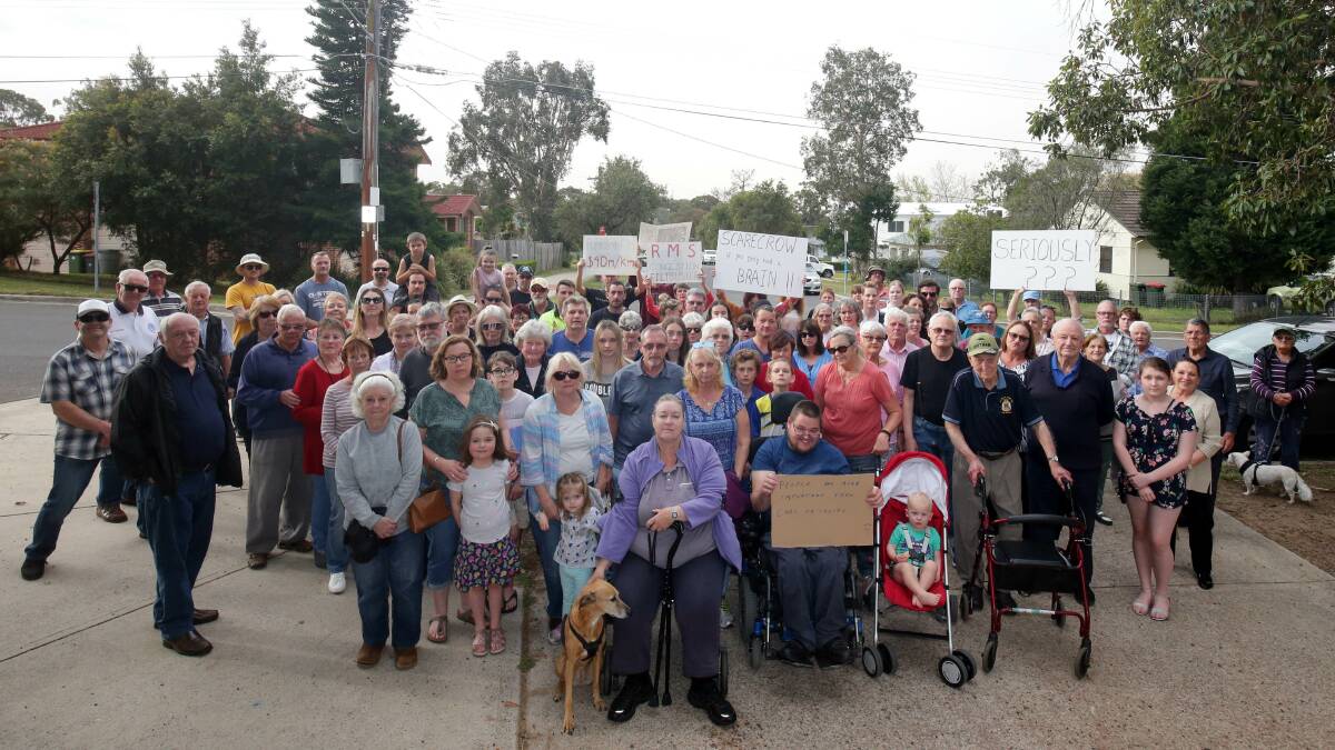 Road rage: Residents send a message to RMS to reverse proposed traffic changes at Sutherland west. 