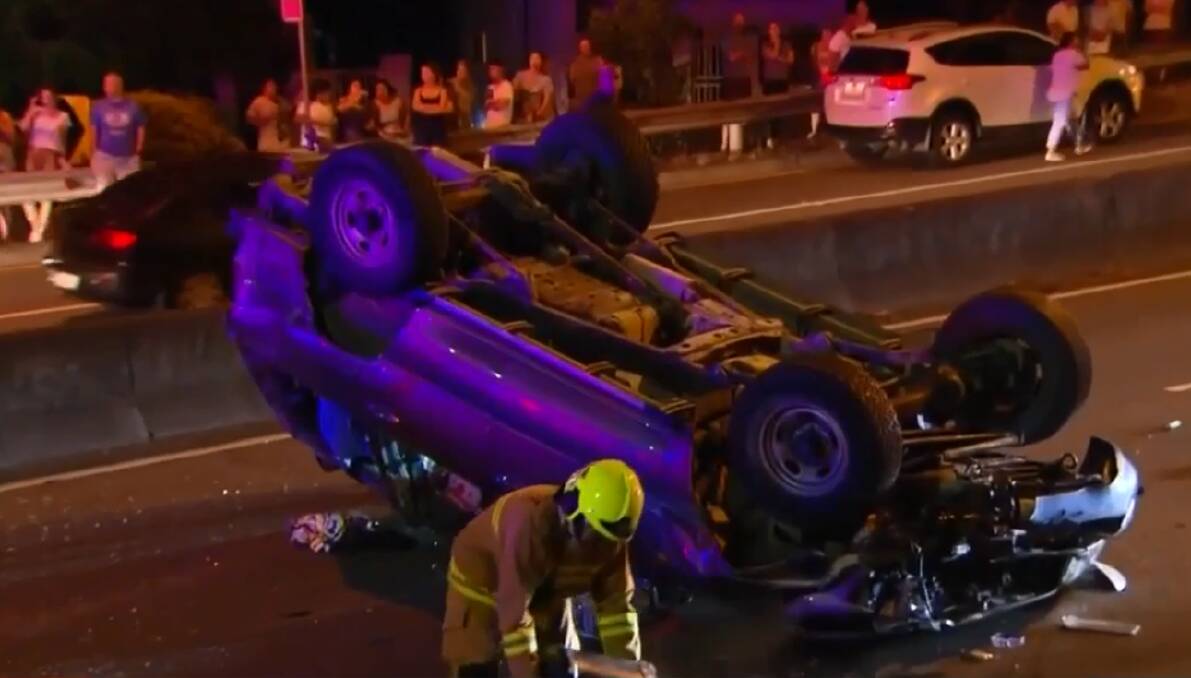 The accident at Peakhurst on Tuesday night in which two women died. Tyron Knodler, 21, faced Sutherland Local Court on Thursday accused of their manslaughter. Picture: 9 News