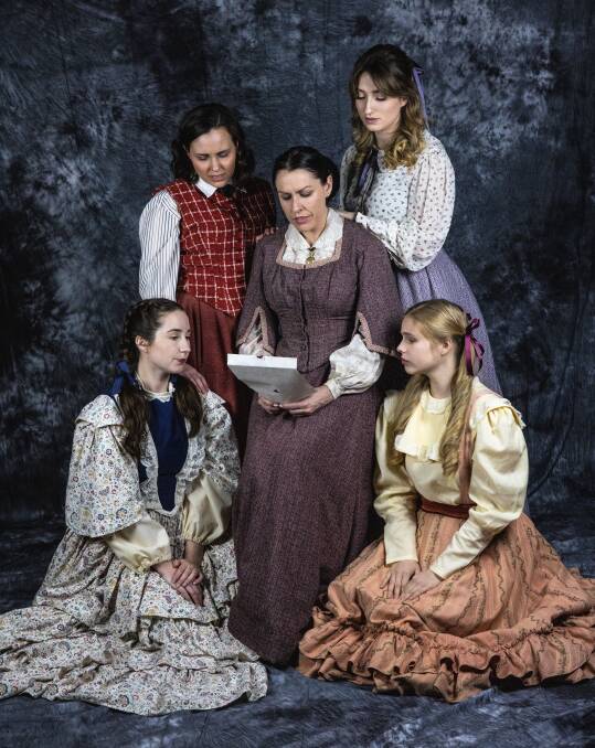 Emma Taviani, Jessica Farrell, Katie Morgan, Ruby Hawken and Chiz Watson star as the March Family in the Shire Music Theatre's production of Little Women.