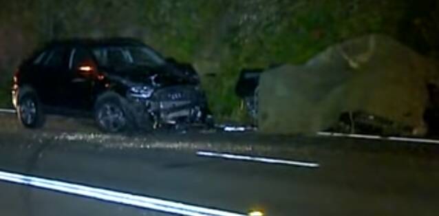 The crash scene on Heathcote Road on October 13. Picture: 7 News