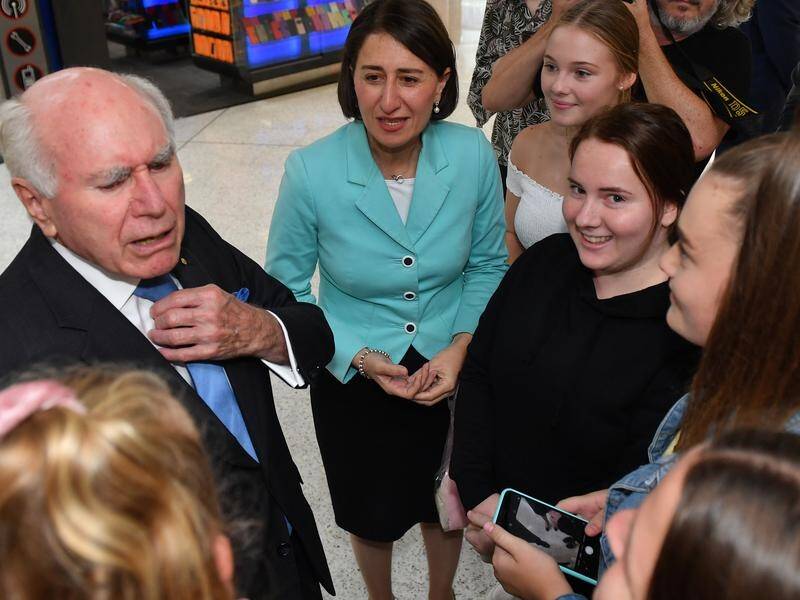 Gladys Berejiklian campaigned with John Howard in Penrith, an at-risk seat in western Sydney.