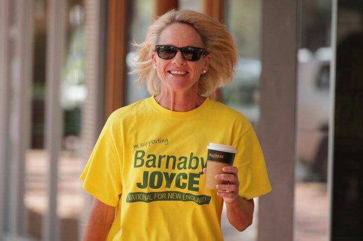 Former Senator Fiona Nash arrives at the campaign office for Barnaby Joyce to support his campaign for the New England by-election, in Tamworth on Friday 1 December 2017. fedpol Photo: Alex Ellinghausen