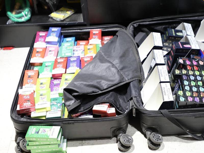A crackdown on illegal vapes has led to the seizure of products worth more than $12m in Sydney. (HANDOUT/AUSTRALIAN BORDER FORCE)