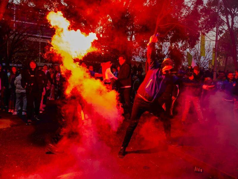 Five people were arrested in Melbourne for letting off flares at the end of the Euro 2020 final.