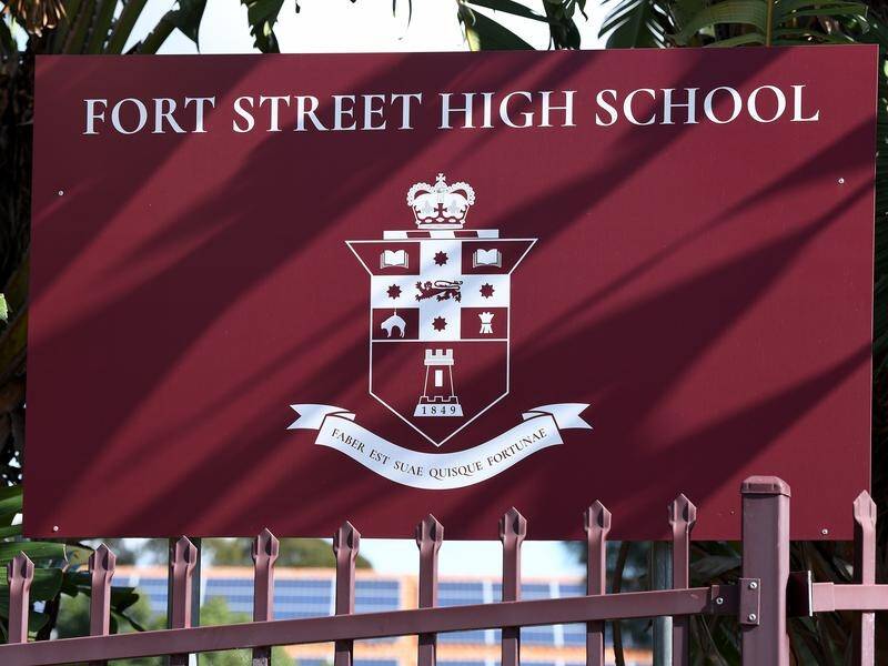 Emergency services are investigating the death of a worker at Fort Street High School in Petersham. (Bianca De Marchi/AAP PHOTOS)