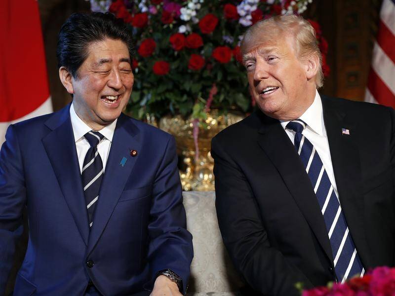 Japan's PM Shinzo Abe met with US President Donald Trump at Trump's private Mar-a-Lago club.