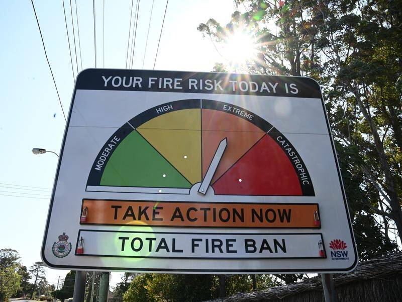 The NSW Rural Fire Service has declared a total fire ban for the state's southwest for Monday. (Dan Himbrechts/AAP PHOTOS)
