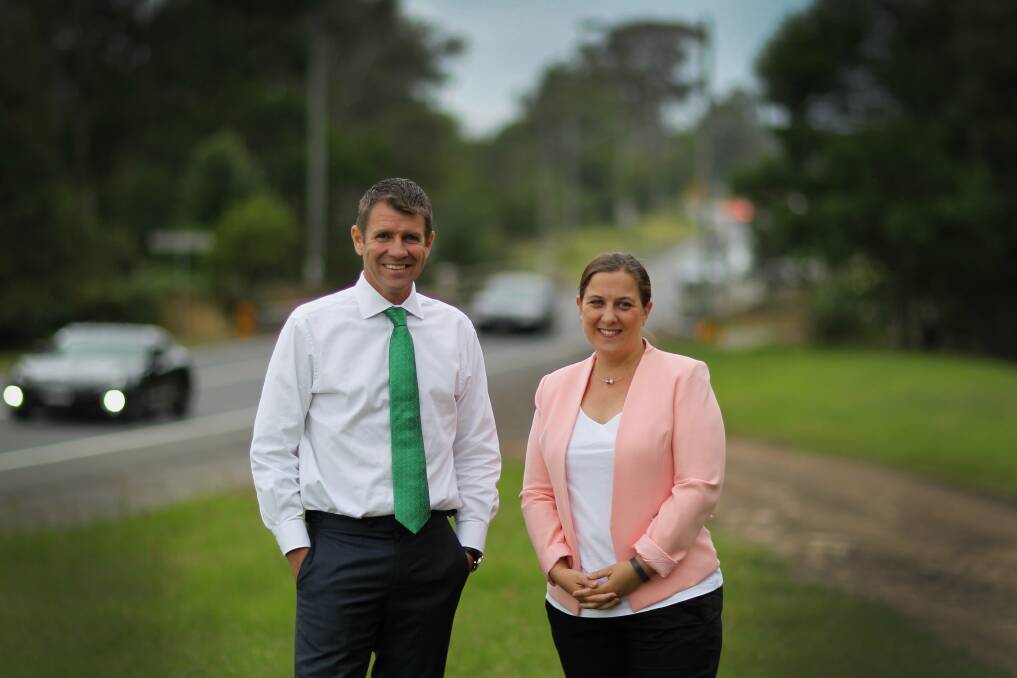 Standout win: Melanie Gibbons and Premier Mike Baird during the campaign.
