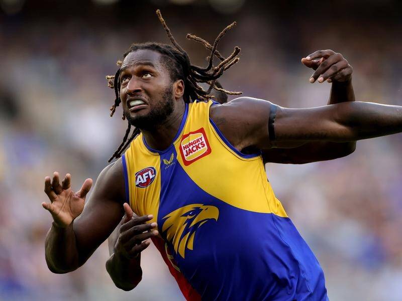 West Coast ruckman Nic Naitanui will miss the rest of the season due to an Achilles tendon injury. (Richard Wainwright/AAP PHOTOS)