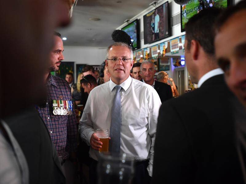Scott Morrison is spending a second day in Townsville, as campaigning resumes after Anzac Day.