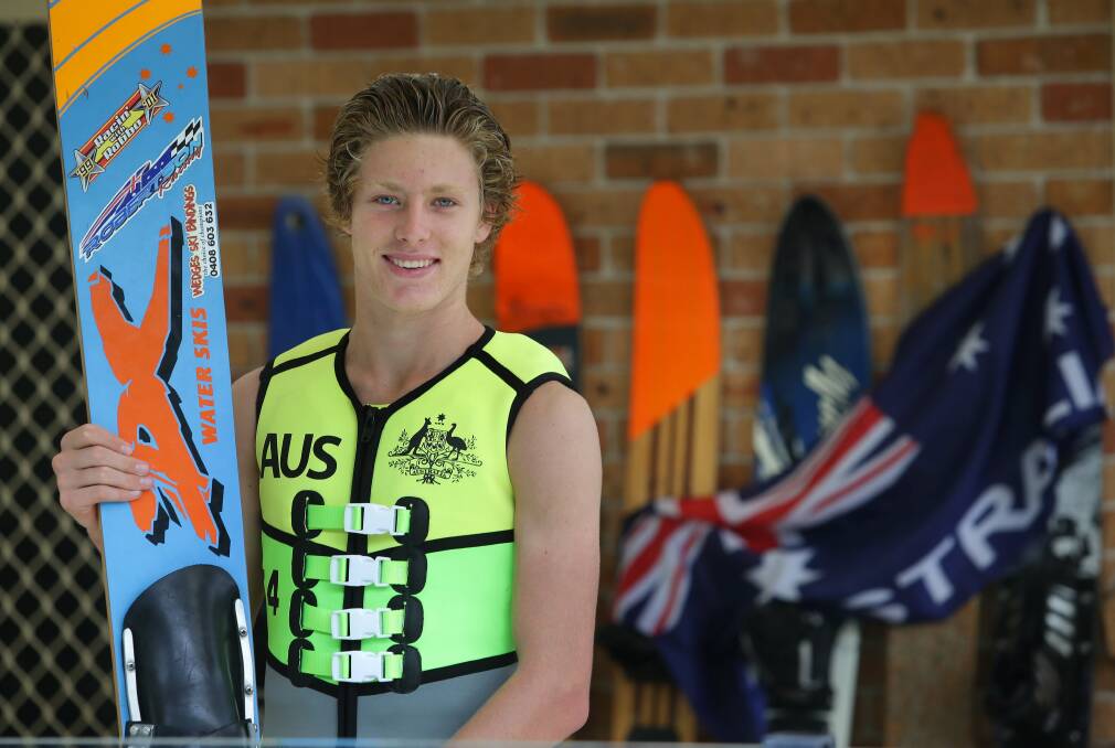 Curtis Horbury is representing Australia at the World Junior Water Skiing Titles in New Zealand.Picture John Veage