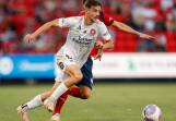 A Nicolas Milanovic brace has earned the Wanderers a 2-1 ALM win at Adelaide United. (Matt Turner/AAP PHOTOS)