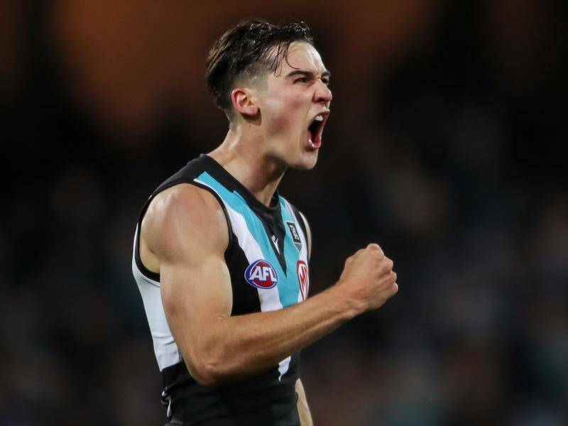 Connor Rozee is one of three young Port Adelaide stars to return for their clash with Collingwood.