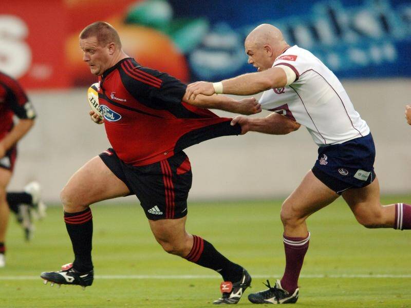 Ex-All Black and Crusaders prop Campbell Johnstone (L) has come out as gay. (Ross Setford/AAP PHOTOS)