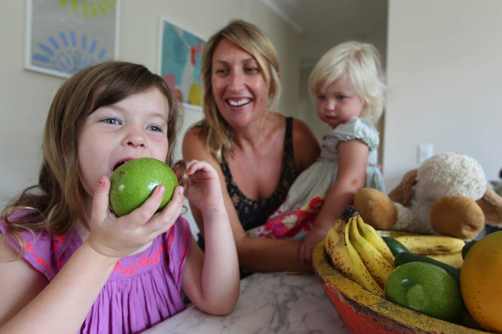 Saying no to meat: Mindy Fraser and family are taking part in Meat Free Week. Picture: John Veage