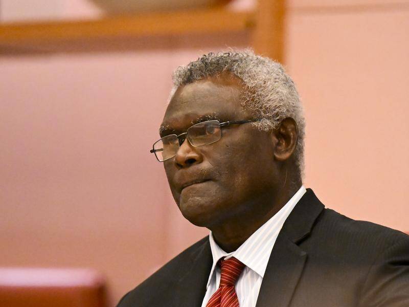 Solomon Islands Prime Minister Manasseh Sogavare has retained his seat in the country's election. (Lukas Coch/AAP PHOTOS)