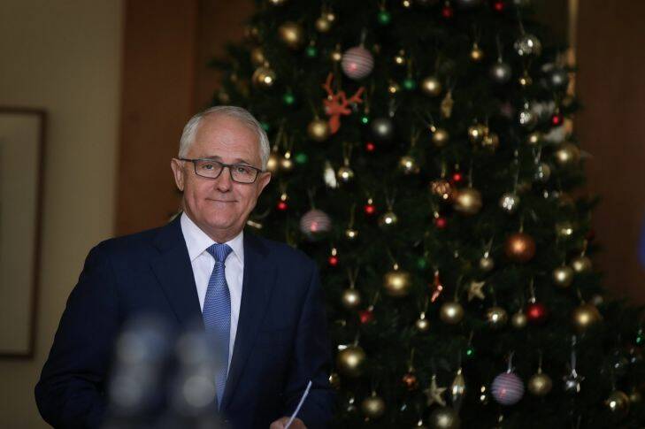 Prime Minister Malcolm Turnbull addresses the media during a press conference at Parliament House in Canberra on Thursday 30 November 2017. fedpol Photo: Alex Ellinghausen