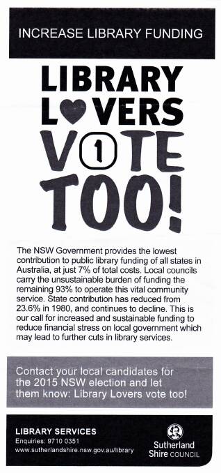 Election pressure: Sutherland Shire Council Library Services flyer.