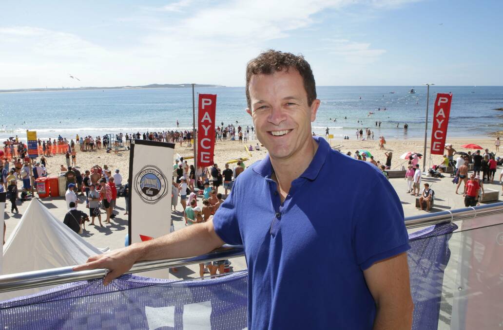 Cronulla winner: Mark Speakman was at the beach on Sunday to watch the Shark Island swim. Picture: John Veage
