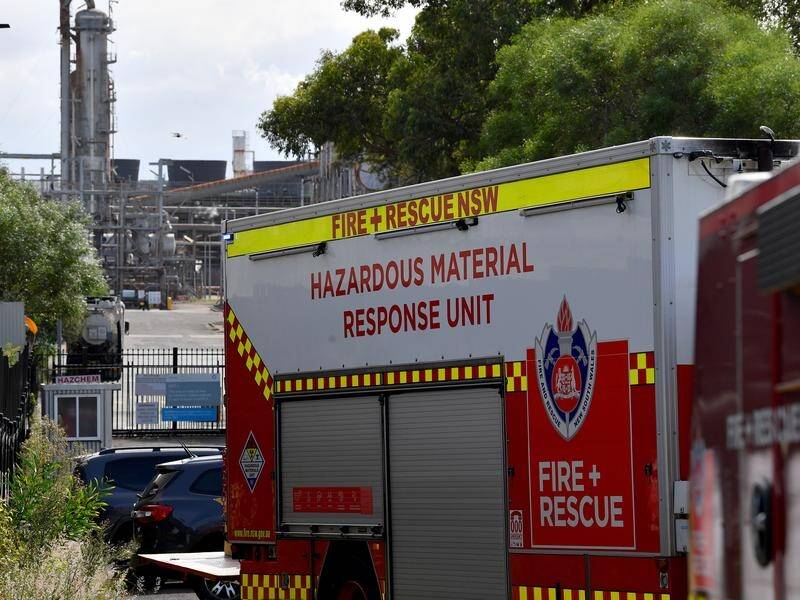Crews from Fire and Rescue NSW are attempting to quell an emergency at an electrical plant. (Bianca De Marchi/AAP PHOTOS)