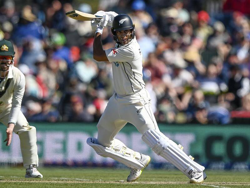 New Zealand's Rachin Ravindra took the attack to the Australian bowlers in Christchurch. (AP PHOTO)