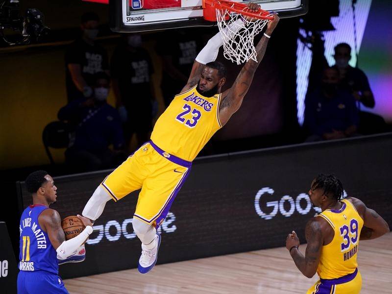 LA Lakers' LeBron James took out his frustrations on Denver after missing out on NBA MVP honours.