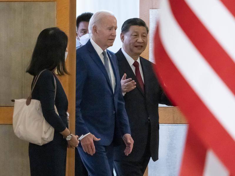 US President Joe Biden and Chinese President Xi Jinping have held "'blunt talks" in Indonesia. (AP PHOTO)