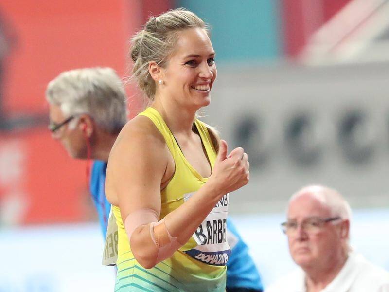 Australia's Kelsey-Lee Barber has won javelin gold at the world athletics championships.