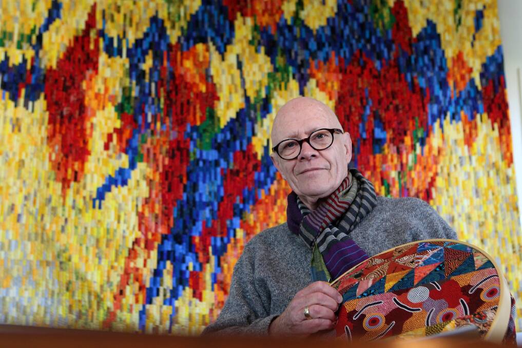 Stitches in time: Robert James cannot help himself making quilts. Picture: John Veage