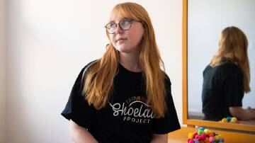 Rainbow Shoelace Project founder Abbie Jane has left Broken Hill amid intense and homophobic abuse. (Stuart Walmsley/AAP PHOTOS)