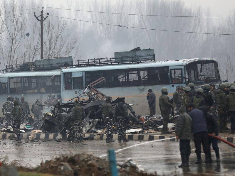 More than 40 police officers were killed in a suicide attack in India's contested Kashmir region.