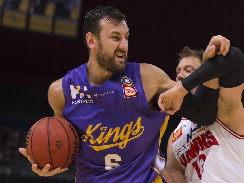 Andrew Bogut in action during the Sydney Kings' NBL loss to the Illawarra Hawks.