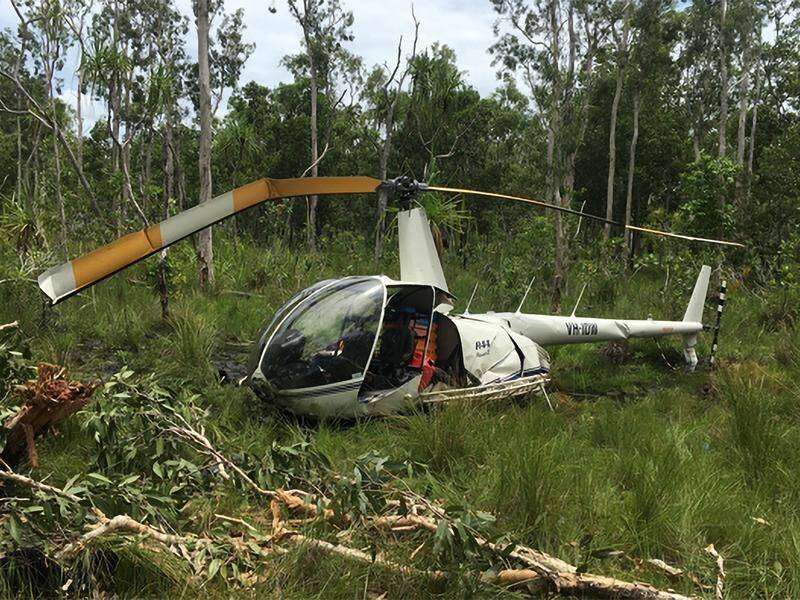 A lack of fuel may have caused the fatal crash of a Robinson R-44 helicopter. (HANDOUT/AUSTRALIAN TRANSPORT SAFETY BUREAU)