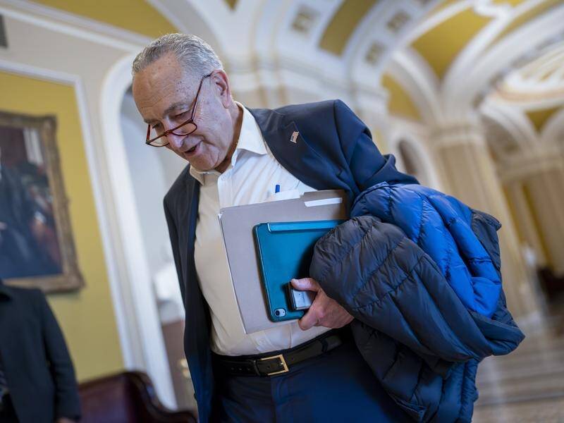 Senate leader Chuck Schumer hailed the package's importance to "the security of Western democracy". (AP PHOTO)