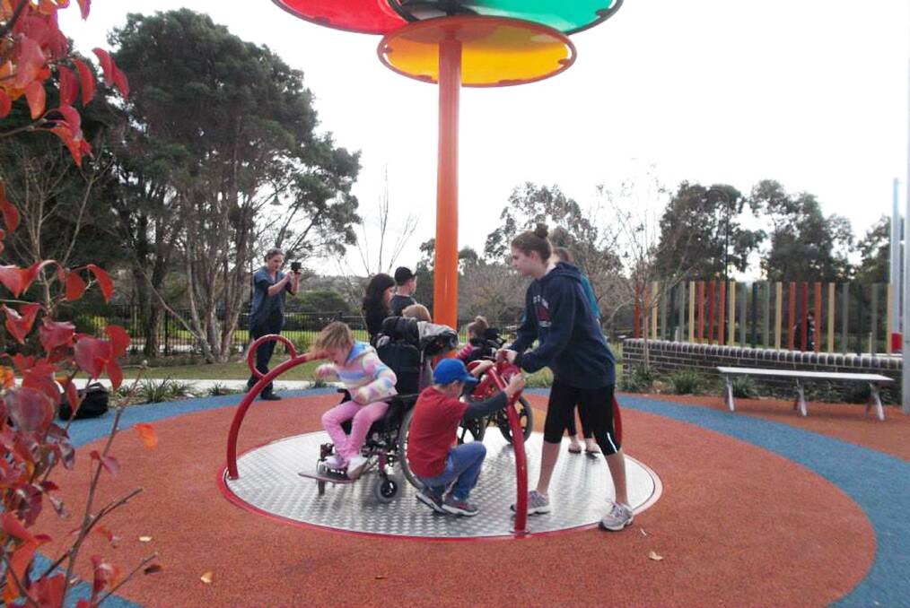 Special touch: There are several Touched by Olivia playgrounds like these in NSW. The new one at the Woolooware Bay development is being designed after feedback from the community.
