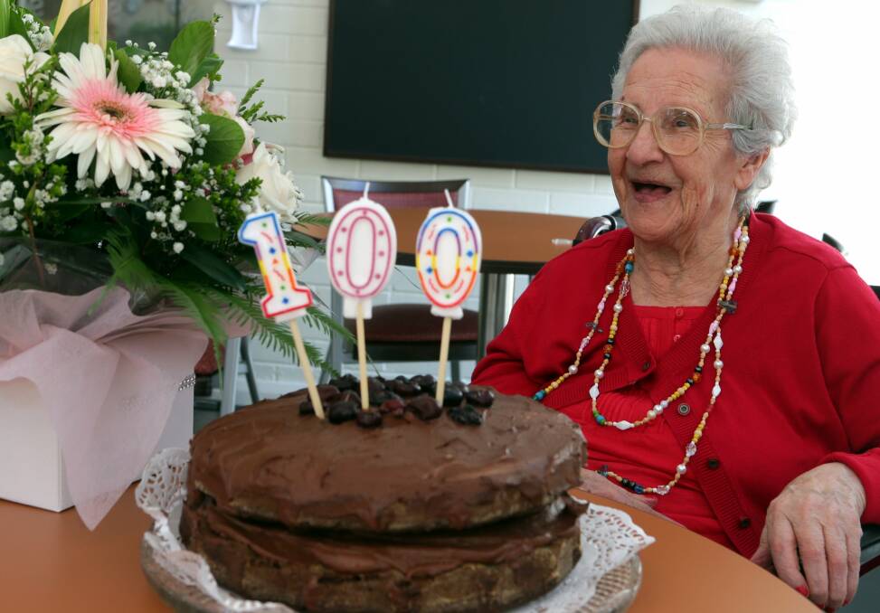 Feast on this: Esperanza Murdolo celebrates her 100th birthday. Picture: Jane Dyson
