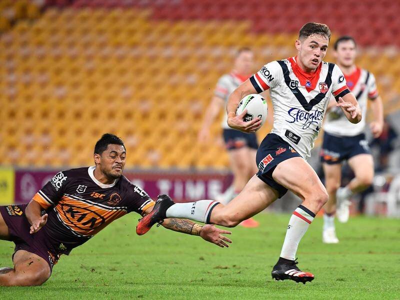 Kyle Flanagan's 22-point haul helped the Roosters to a 59-0 thrashing of Brisbane.