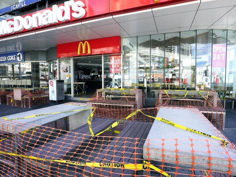 Coronavirus restrictions in Australia and other countries bit into sales at McDonald's restaurants.