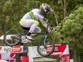Izaac Kennedy has won the men's elite race at the UCI BMX Racing World Cup meet in Brisbane. (HANDOUT/AUSCYCLING)