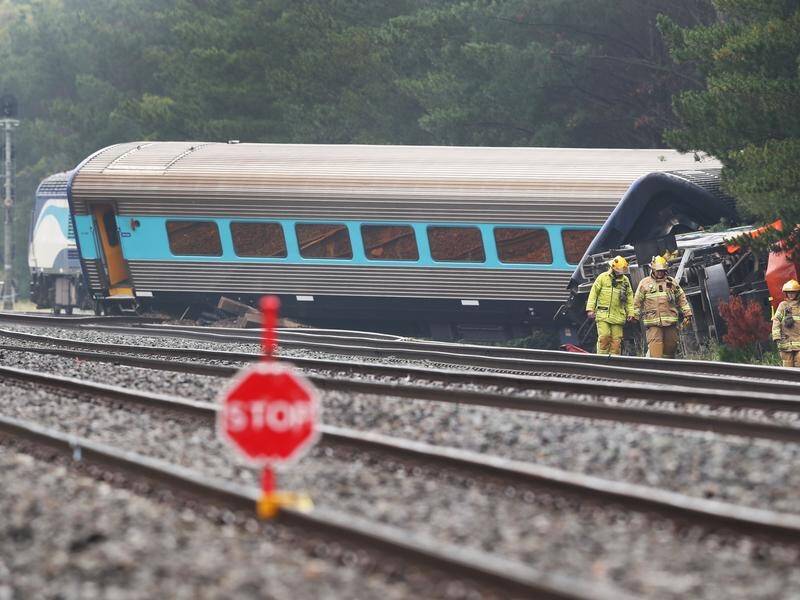 The XPT train derailment killed the driver and another rail worker. (David Crosling/AAP PHOTOS)