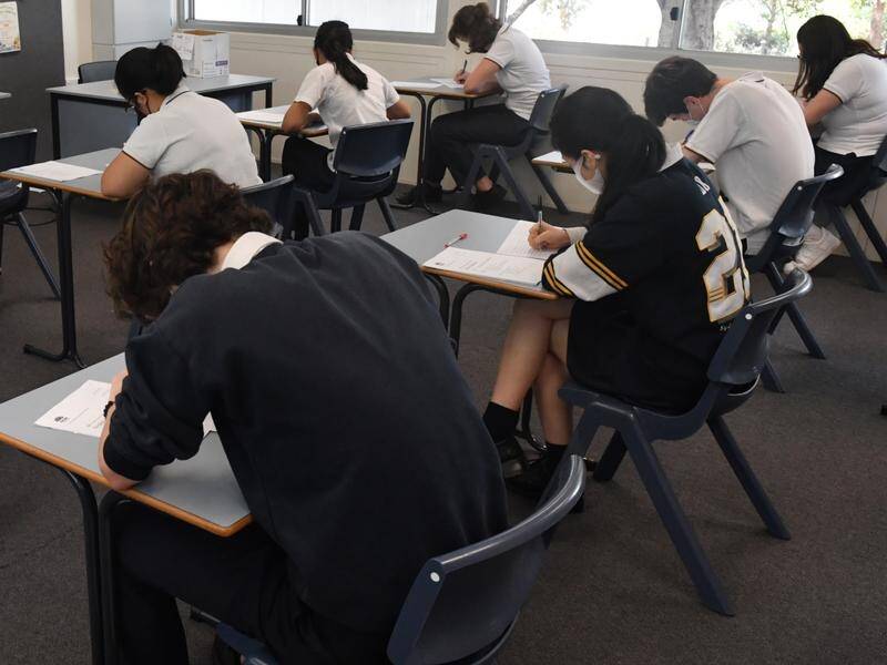 Multiple typographical errors appeared in general maths and chemistry exams in Victoria in 2023. (Mick Tsikas/AAP PHOTOS)