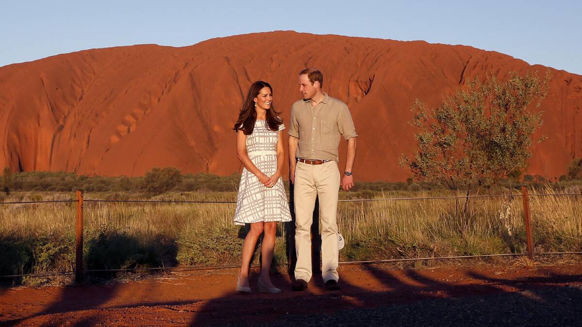 Prince William, Duke of Cambridge and Catherine, Duchess of Cambridge visit Uluru. Picture: Getty Images.
