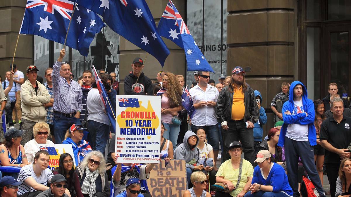 Party for Freedom supporters in Martin Place at a recent rally in Sydney. Picture: James Alcock


