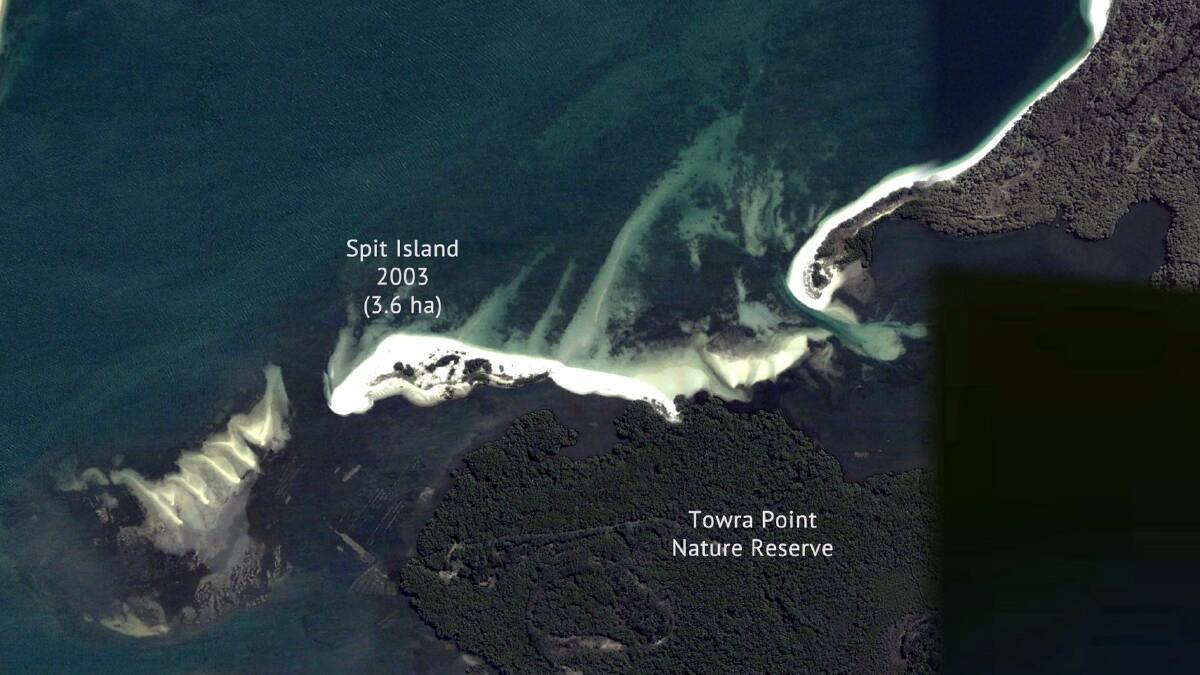 Shrinking: Spit Island in 2003.
