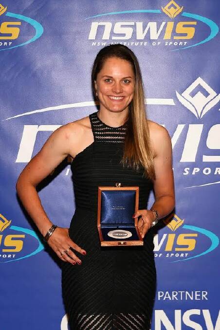 Recognition: Ashlee Ankudinoff received the 2015 female athlete of the year award at the annual NSW Institute of Sport Awards. Picture: Getty Images.
