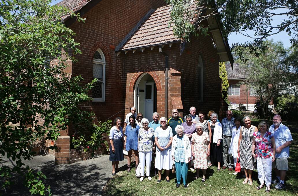 Not united: Parishioners outside the South Cronulla Uniting Church. Picture: John Veage
