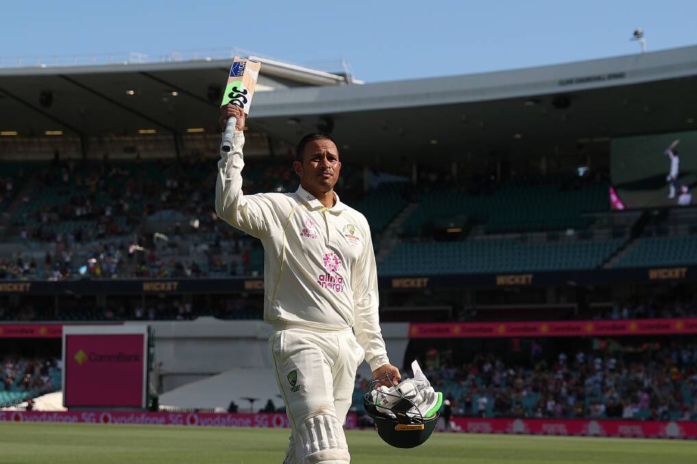NICE PROBLEM: Usman Khawaja's two centuries in the Sydney Test has given Australian Test selectors something to think about. Picture: Cameron Spencer/Getty Images