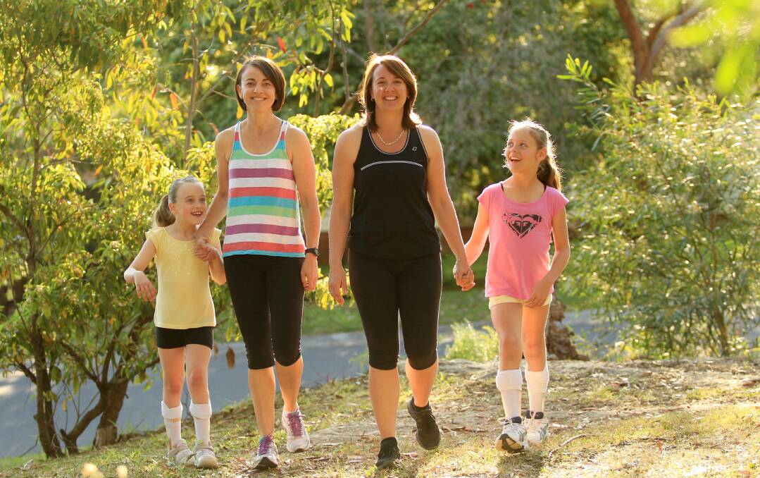Great cause: Lisa and Cate Mottershead, and Michele and Tiarna Phillpot, will take part in STEPtember. Picture: Chris Lane